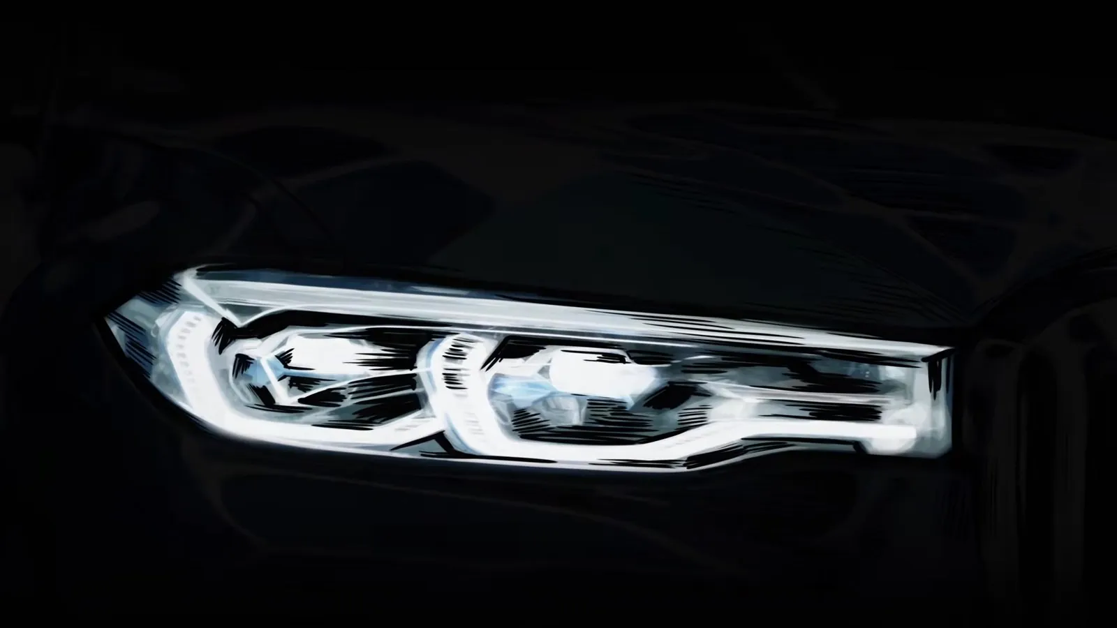 BMW CHOOSE YOUR CHAMPION 브랜딩 필름 스틸 — 어둠 속 헤드라이트